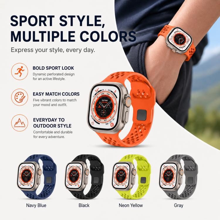 For Apple Watch 38 / 40 / 41 / S11 42mm 5 Pack xDfind Mesh Reverse Buckle Silicone Watch Band