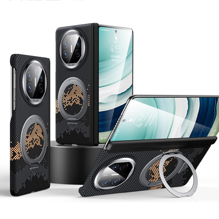 For Huawei Mate X5 / X3 SULADA Kevlar Pixel Grid Texture Rotation Magnetic Holder Phone Case