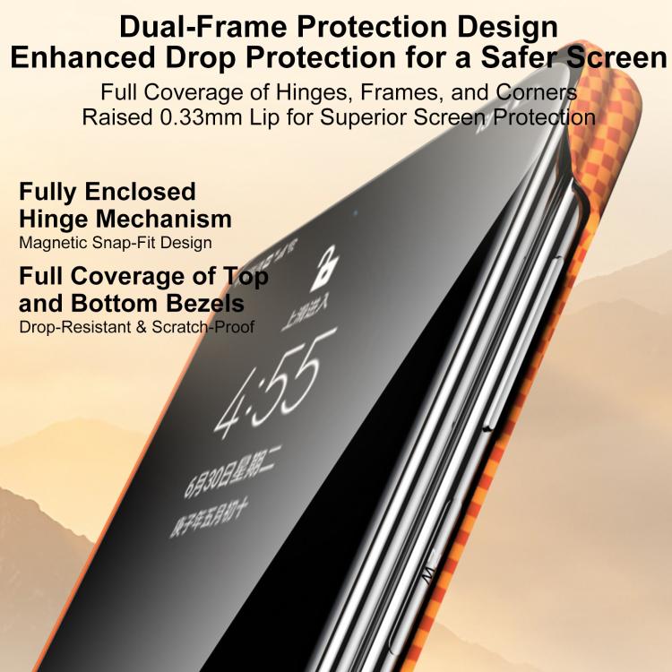 For Huawei Mate X6 SULADA Kevlar Pixel Grid Texture Rotation Magnetic Holder Phone Case