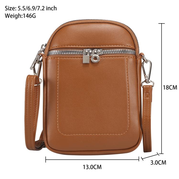 Mini Lambskin Texture Crossbody Phone Bag