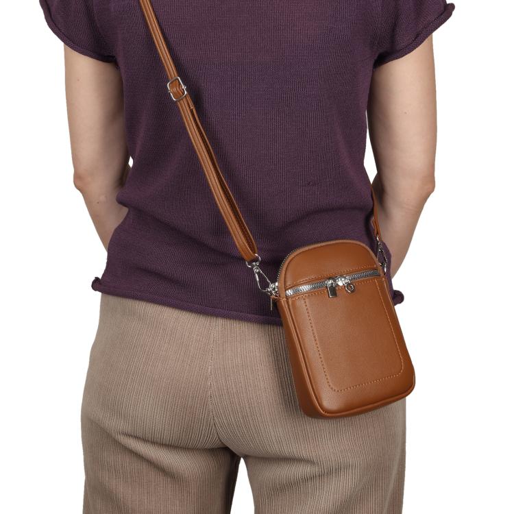 Mini Lambskin Texture Crossbody Phone Bag