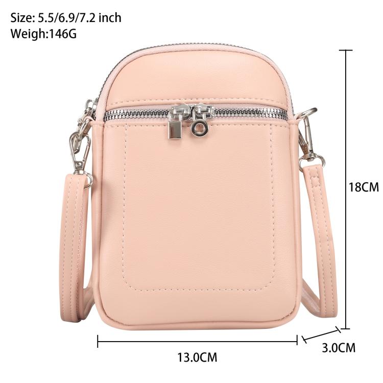 Mini Lambskin Texture Crossbody Phone Bag