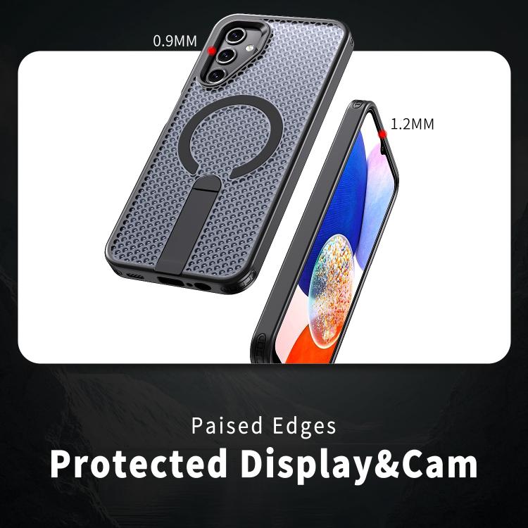 For Galaxy A14 4G / 5G Honeycomb Cooling MagSafe Holder Phone Case