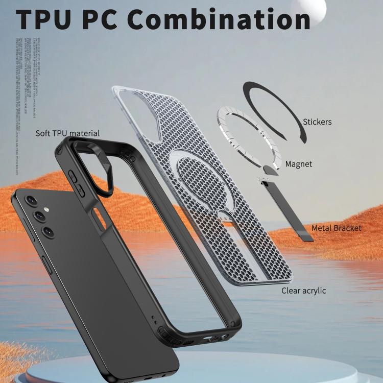 For Galaxy A14 4G / 5G Honeycomb Cooling MagSafe Holder Phone Case