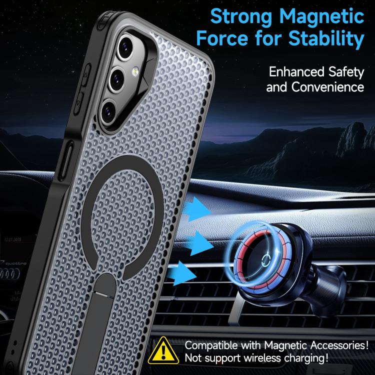 For Galaxy A14 4G / 5G Honeycomb Cooling MagSafe Holder Phone Case