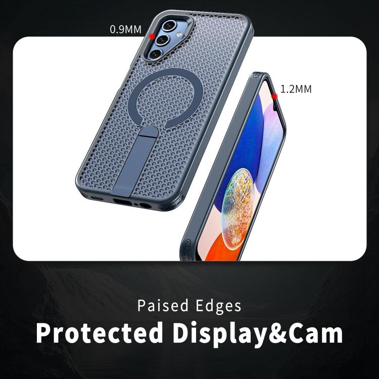 For Galaxy A14 4G / 5G Honeycomb Cooling MagSafe Holder Phone Case