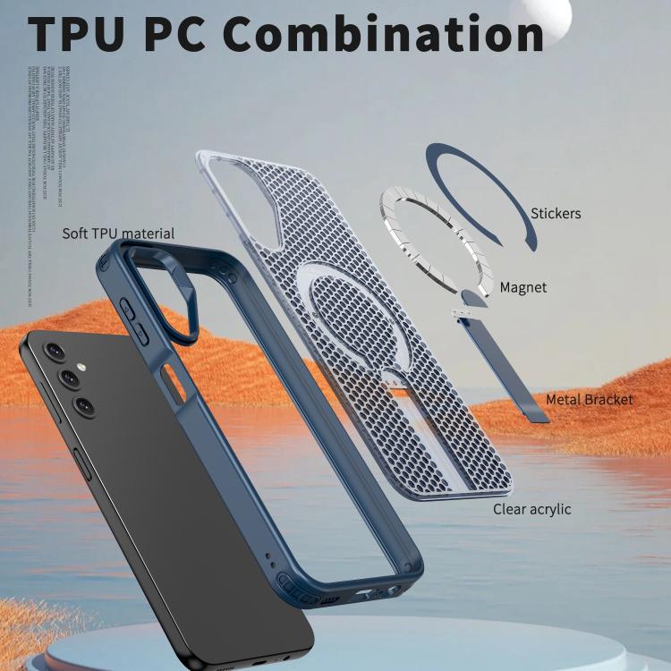 For Galaxy A14 4G / 5G Honeycomb Cooling MagSafe Holder Phone Case