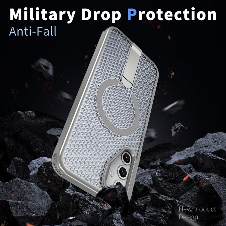 For Galaxy A14 4G / 5G Honeycomb Cooling MagSafe Holder Phone Case