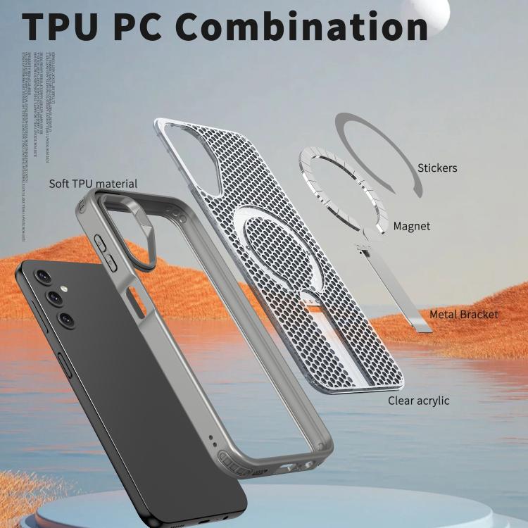 For Galaxy A14 4G / 5G Honeycomb Cooling MagSafe Holder Phone Case