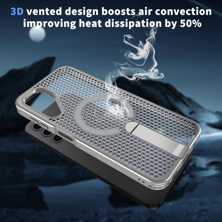 For Galaxy A14 4G / 5G Honeycomb Cooling MagSafe Holder Phone Case