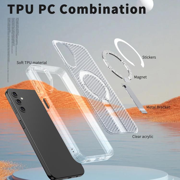 For Galaxy A14 4G / 5G Honeycomb Cooling MagSafe Holder Phone Case