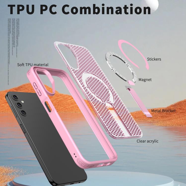For Galaxy A14 4G / 5G Honeycomb Cooling MagSafe Holder Phone Case