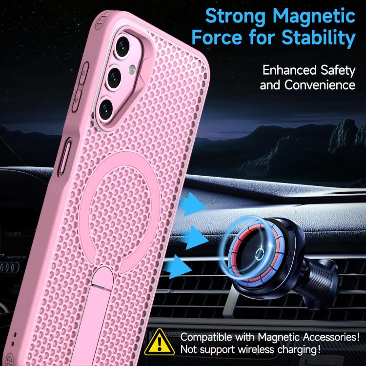 For Galaxy A14 4G / 5G Honeycomb Cooling MagSafe Holder Phone Case