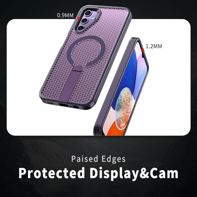 For Galaxy A14 4G / 5G Honeycomb Cooling MagSafe Holder Phone Case