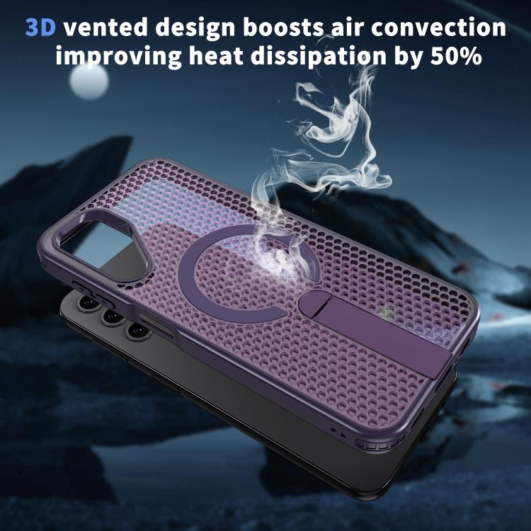 For Galaxy A14 4G / 5G Honeycomb Cooling MagSafe Holder Phone Case