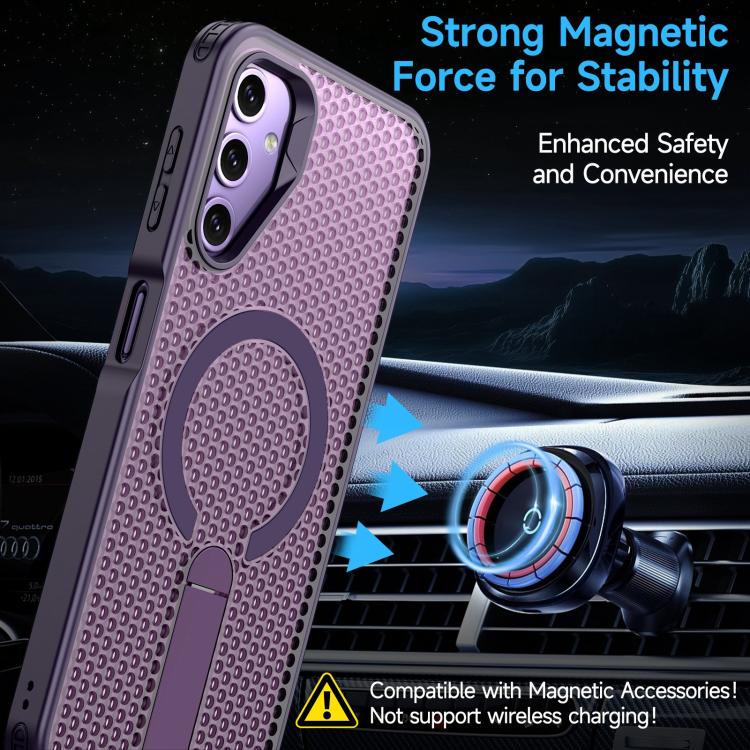 For Galaxy A14 4G / 5G Honeycomb Cooling MagSafe Holder Phone Case