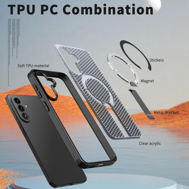 For Galaxy A37 5G Honeycomb Cooling MagSafe Holder Phone Case