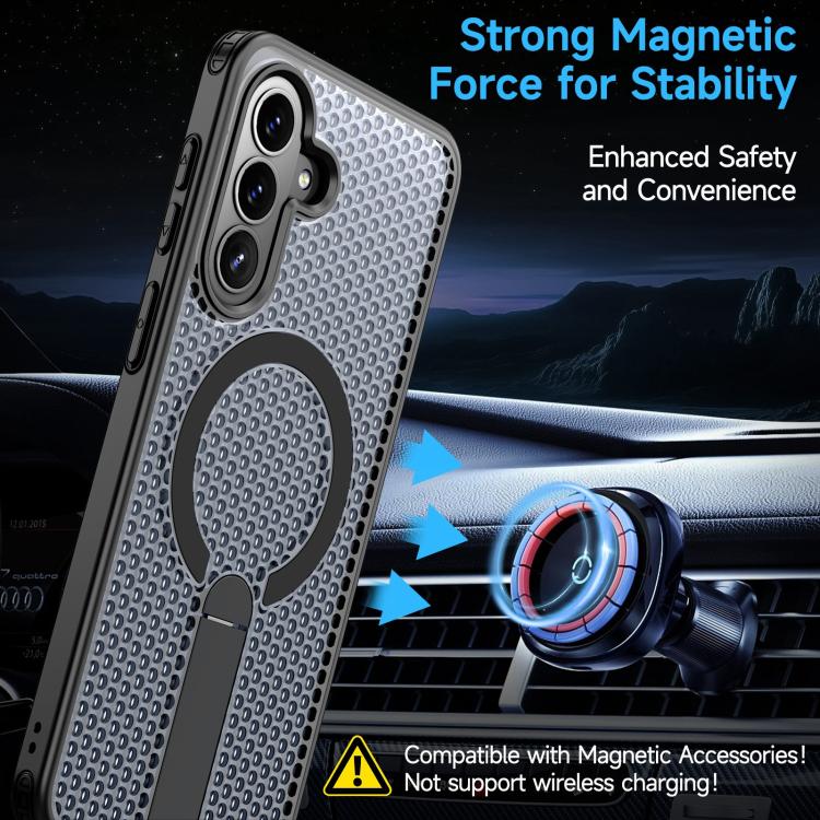 For Galaxy A37 5G Honeycomb Cooling MagSafe Holder Phone Case