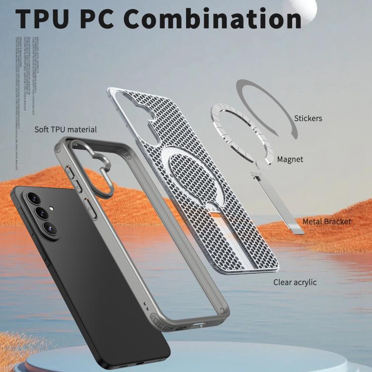 For Galaxy A37 5G Honeycomb Cooling MagSafe Holder Phone Case