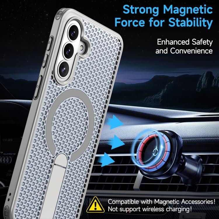 For Galaxy A37 5G Honeycomb Cooling MagSafe Holder Phone Case