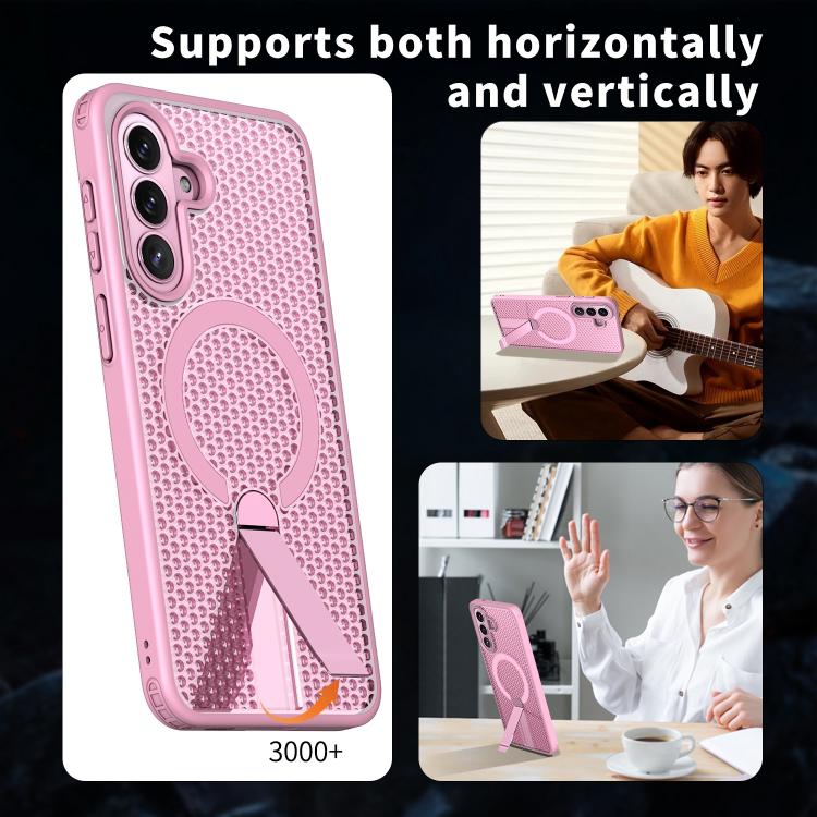 For Galaxy A37 5G Honeycomb Cooling MagSafe Holder Phone Case