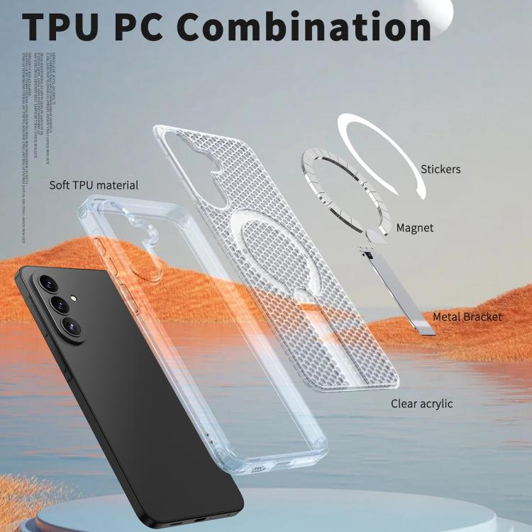 For Galaxy A57 5G Honeycomb Cooling MagSafe Holder Phone Case
