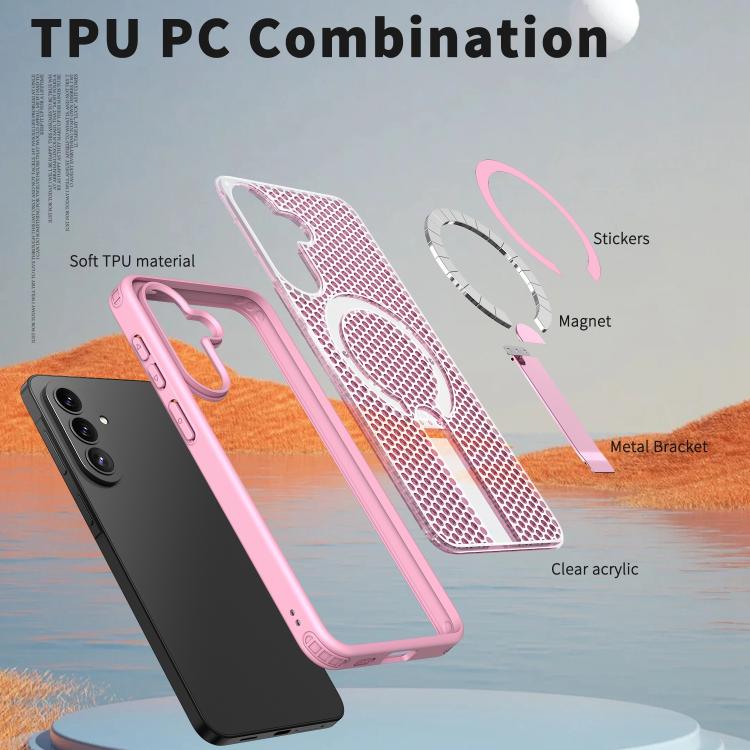 For Galaxy A57 5G Honeycomb Cooling MagSafe Holder Phone Case