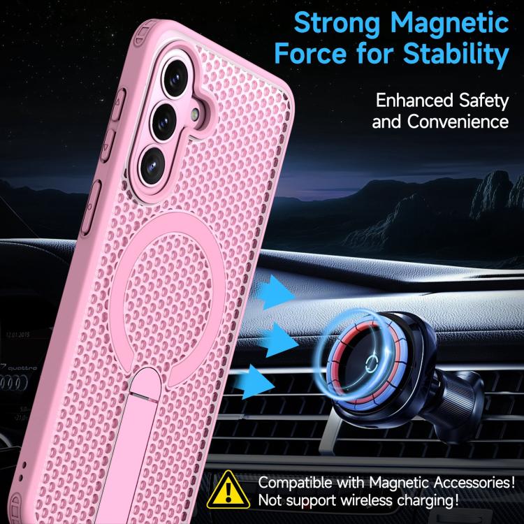For Galaxy A57 5G Honeycomb Cooling MagSafe Holder Phone Case