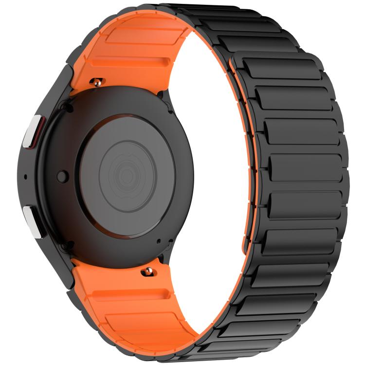 For Galaxy Watch 7 / 6 / 5 / 4 Three Beads Magnetic Silicone Watch Band