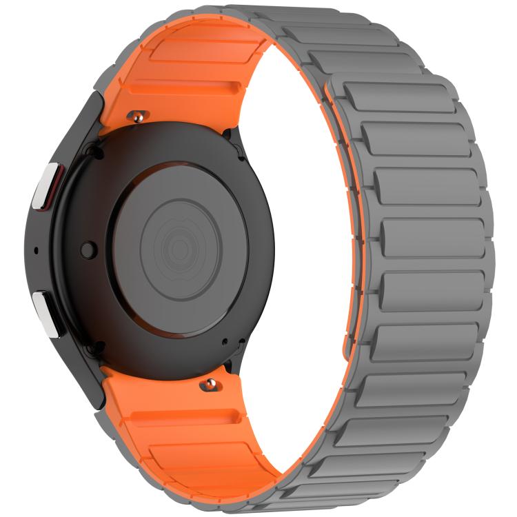 For Galaxy Watch 7 / 6 / 5 / 4 Three Beads Magnetic Silicone Watch Band