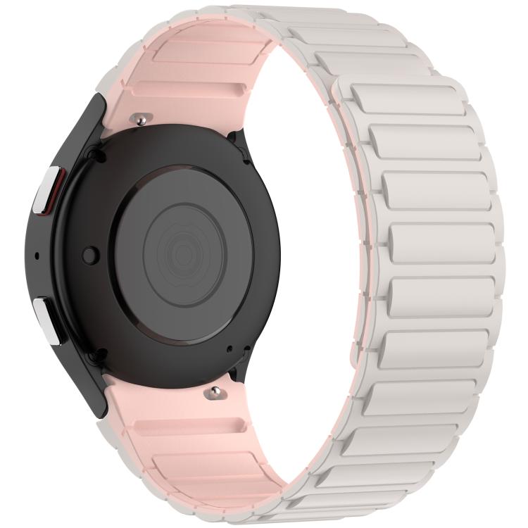 For Galaxy Watch 7 / 6 / 5 / 4 Three Beads Magnetic Silicone Watch Band
