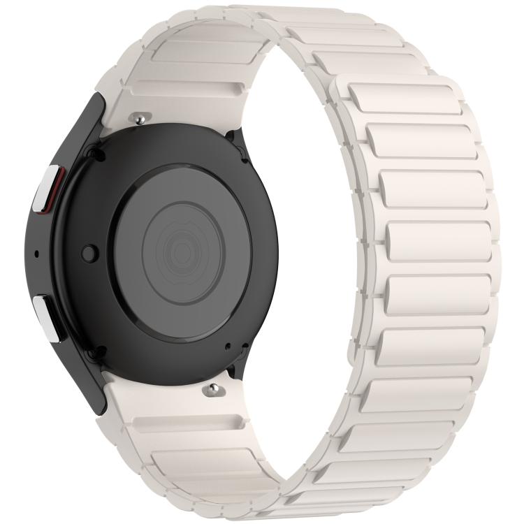 For Galaxy Watch 7 / 6 / 5 / 4 Three Beads Magnetic Silicone Watch Band
