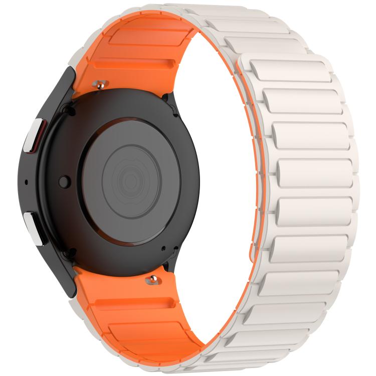 For Galaxy Watch 7 / 6 / 5 / 4 Three Beads Magnetic Silicone Watch Band