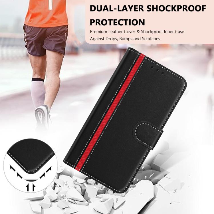 For Doogee Note 59 / 59 Pro Color Block Card Slots Vegan Leather Phone Case