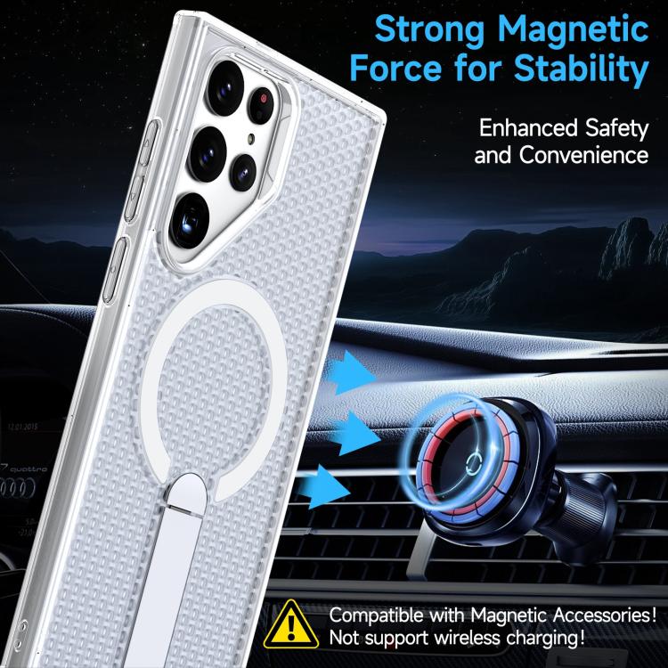 For Galaxy S22 Ultra 5G Honeycomb Cooling MagSafe Holder Phone Case