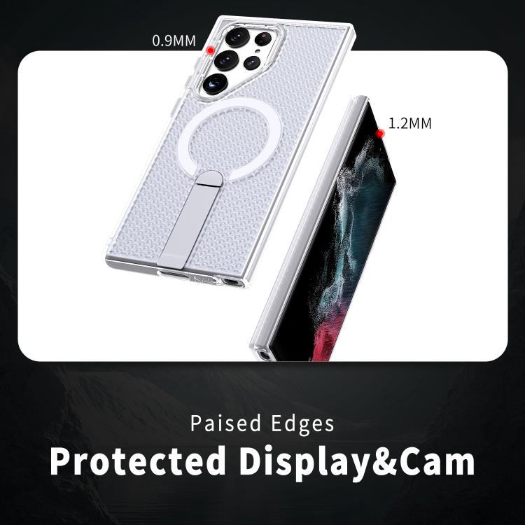 For Galaxy S22 Ultra 5G Honeycomb Cooling MagSafe Holder Phone Case