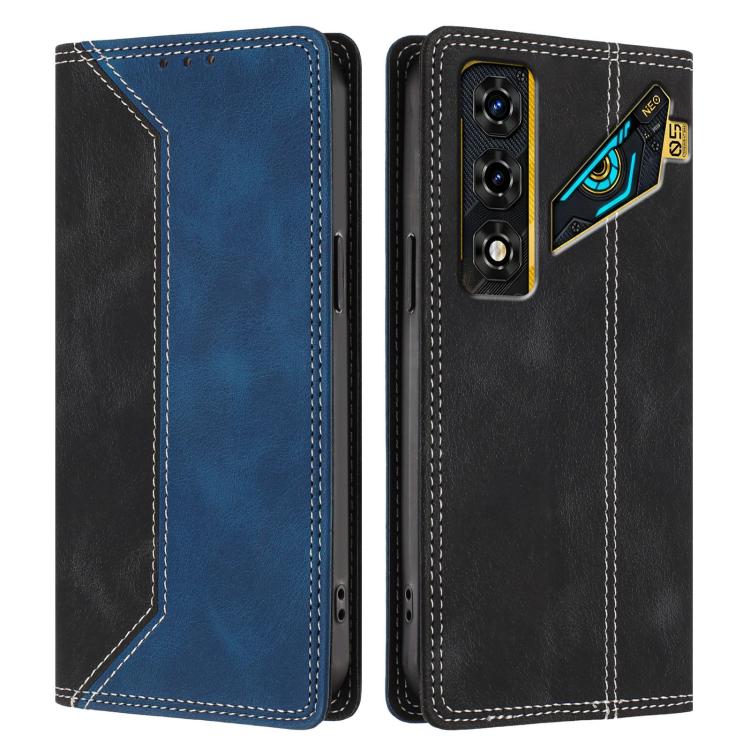 For ZTE nubia Neo 5 Skin Feel Two-tone RFID Blocking Vegan Leather Phone Case