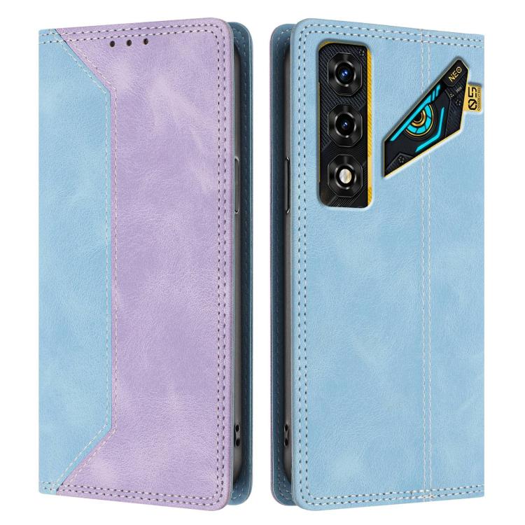 For ZTE nubia Neo 5 Skin Feel Two-tone RFID Blocking Vegan Leather Phone Case