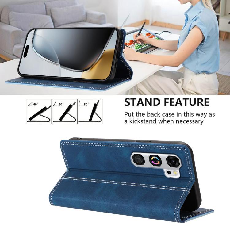 For ZTE nubia Neo 5 GT Skin Feel Two-tone RFID Blocking Vegan Leather Phone Case