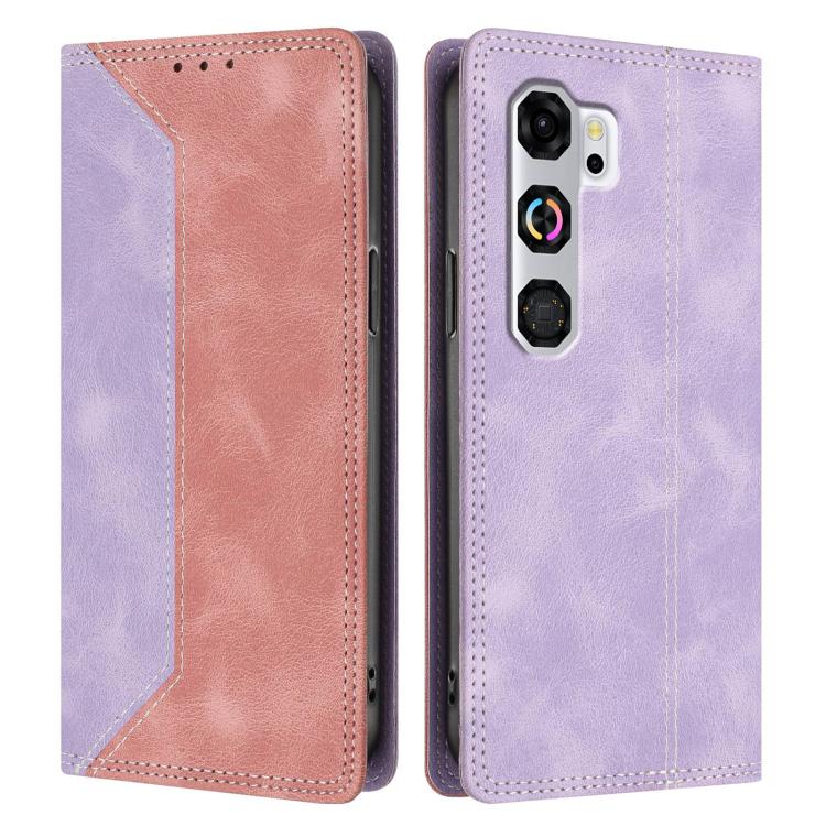 For ZTE nubia Neo 5 GT Skin Feel Two-tone RFID Blocking Vegan Leather Phone Case