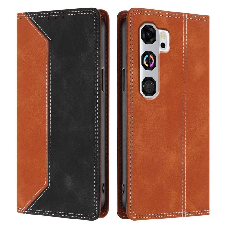 For ZTE nubia Neo 5 GT Skin Feel Two-tone RFID Blocking Vegan Leather Phone Case
