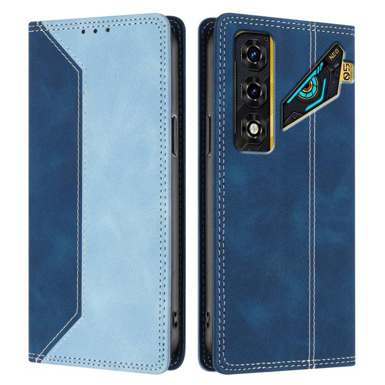 For ZTE nubia Neo 5 Pro Skin Feel Two-tone RFID Blocking Vegan Leather Phone Case