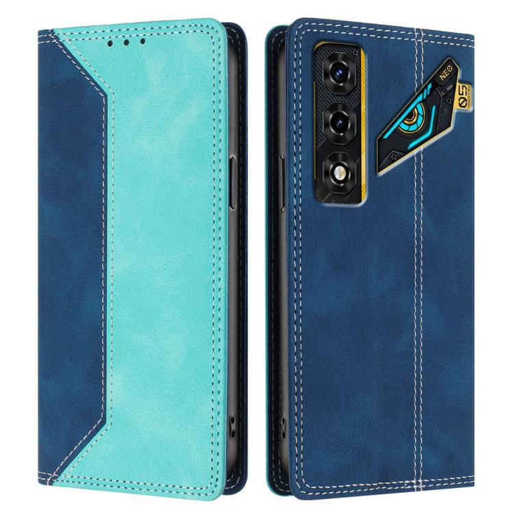 For ZTE nubia Neo 5 Pro Skin Feel Two-tone RFID Blocking Vegan Leather Phone Case