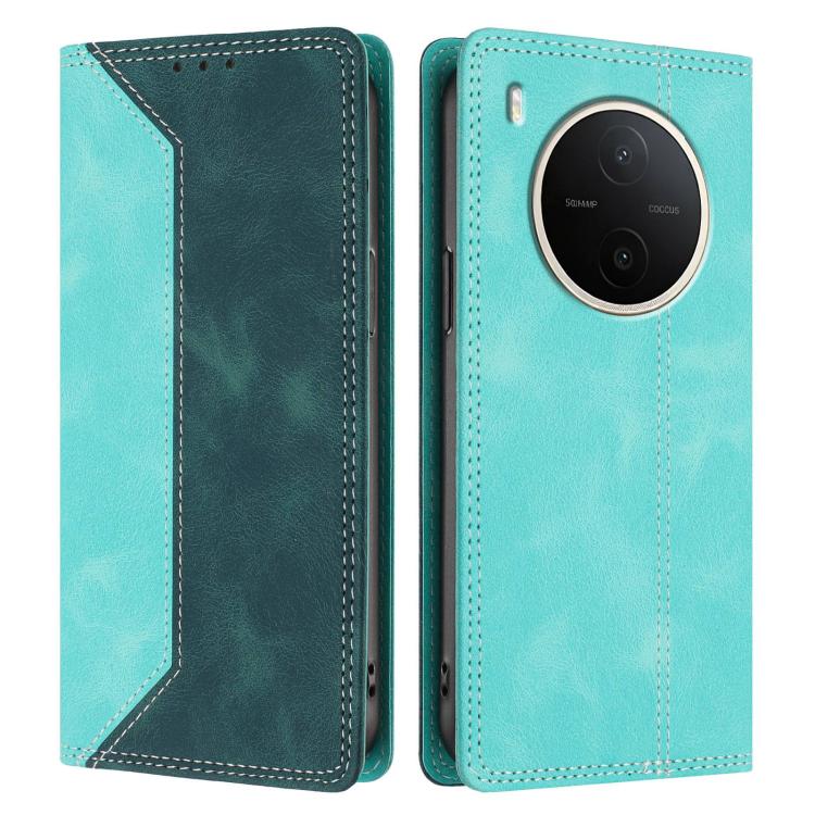 For vivo Y600 Pro Skin Feel Two-tone RFID Blocking Vegan Leather Phone Case