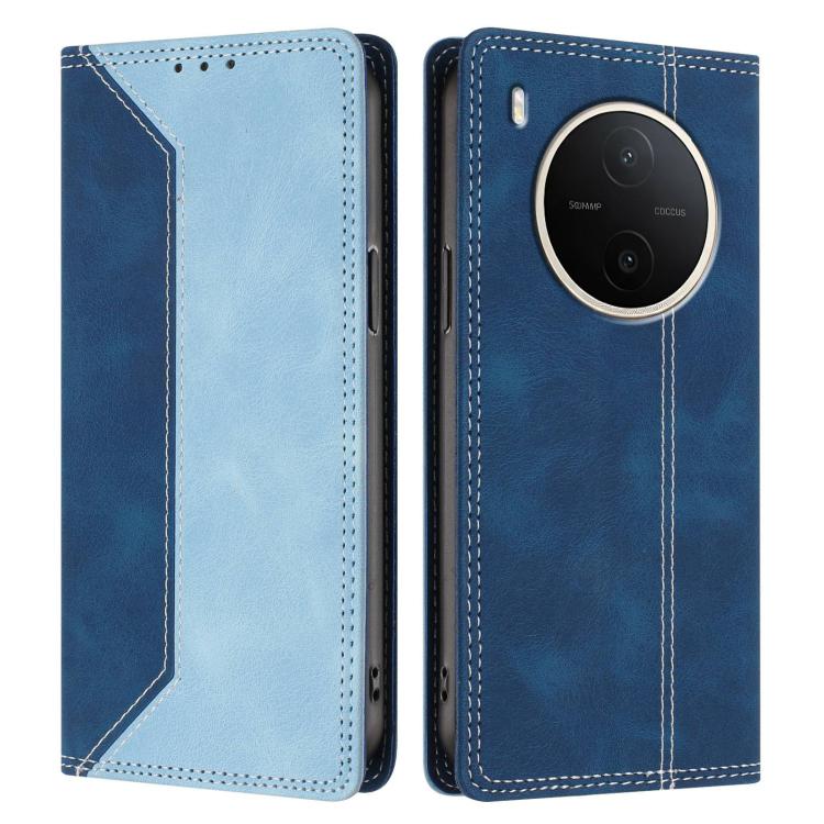 For vivo Y600 Pro Skin Feel Two-tone RFID Blocking Vegan Leather Phone Case