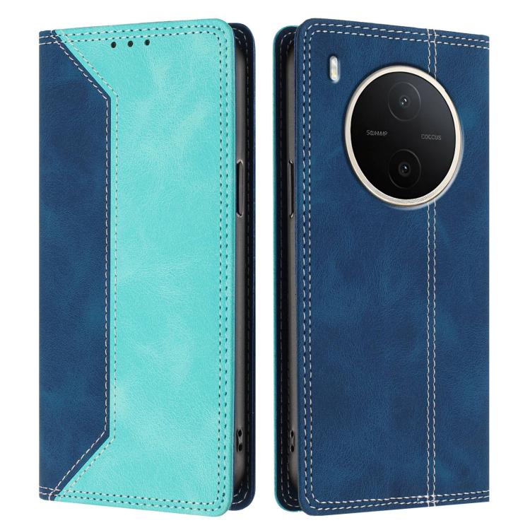 For vivo Y600 Pro Skin Feel Two-tone RFID Blocking Vegan Leather Phone Case