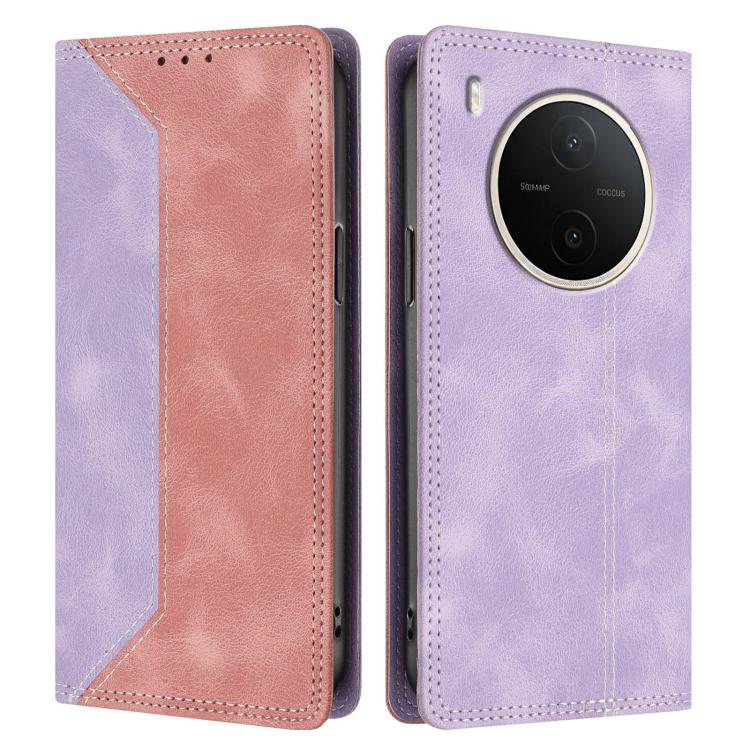 For vivo Y600 Pro Skin Feel Two-tone RFID Blocking Vegan Leather Phone Case