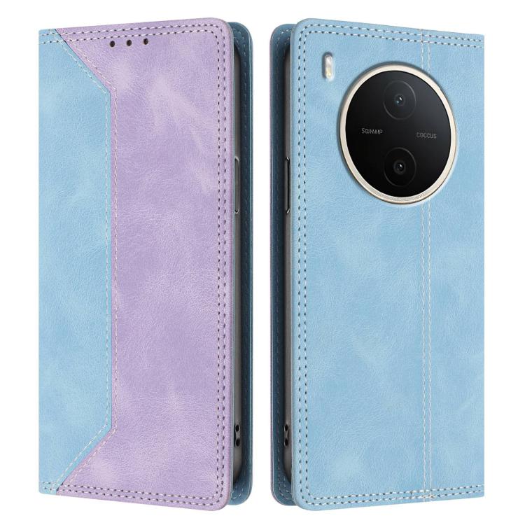 For vivo Y600 Pro Skin Feel Two-tone RFID Blocking Vegan Leather Phone Case