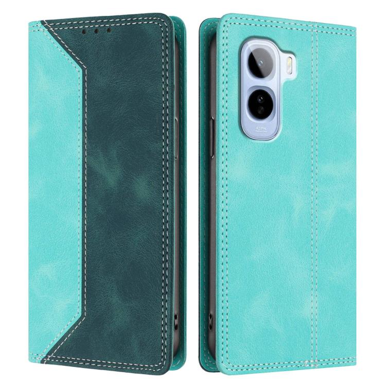 For vivo T5 Pro Skin Feel Two-tone RFID Blocking Vegan Leather Phone Case