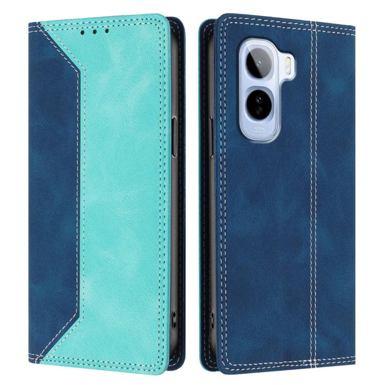 For vivo T5 Pro Skin Feel Two-tone RFID Blocking Vegan Leather Phone Case